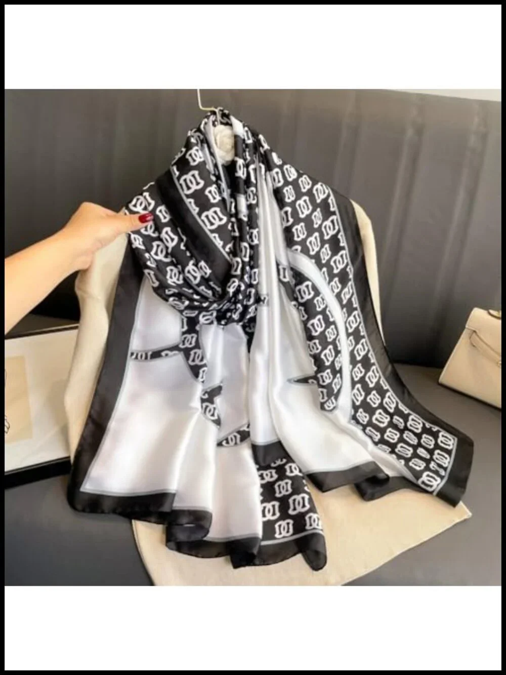 Luxury Large Silk Scarf Fashion Shawl Wrap Lightweight Satin Summer